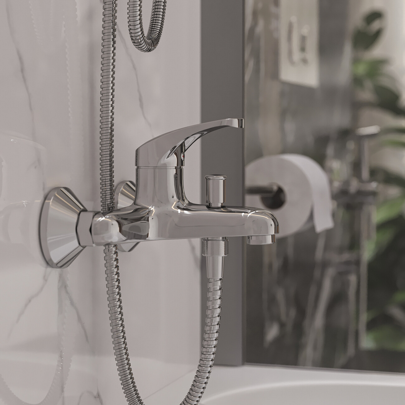 Смеситель для ванны и душа хром Diwo "Коломна" KL-06cr - изображение 5