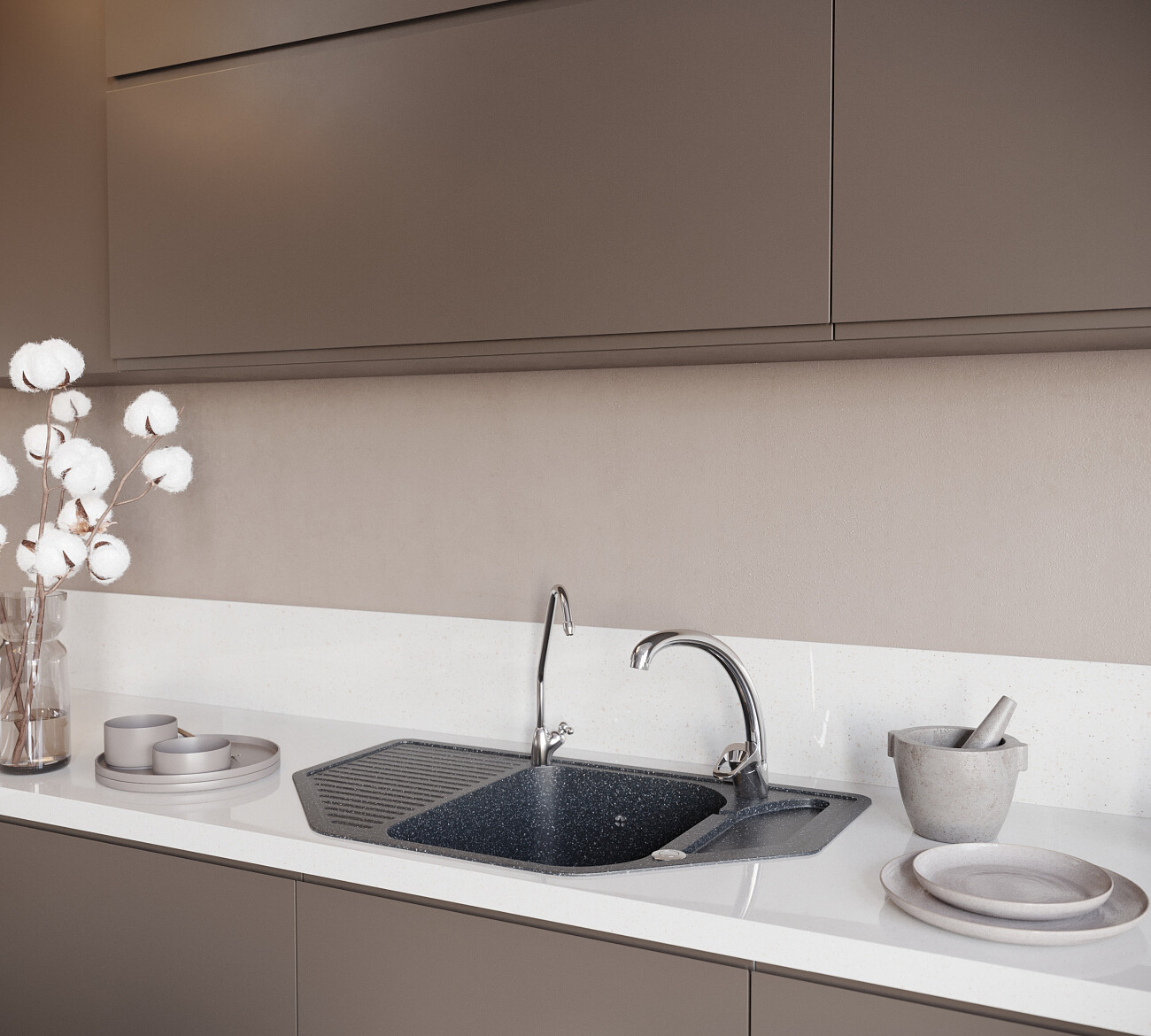 Мойка кухонная черная Domaci "Бьелла" DMC-10-308 - изображение 6