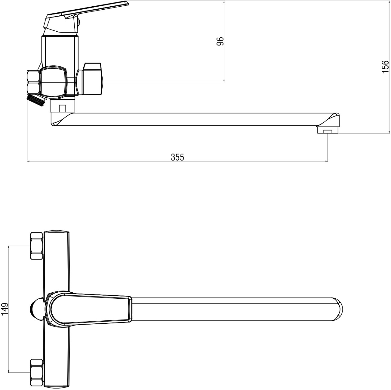 Смеситель универсальный хром Diwo "Смоленск" SM-04cr - изображение 9