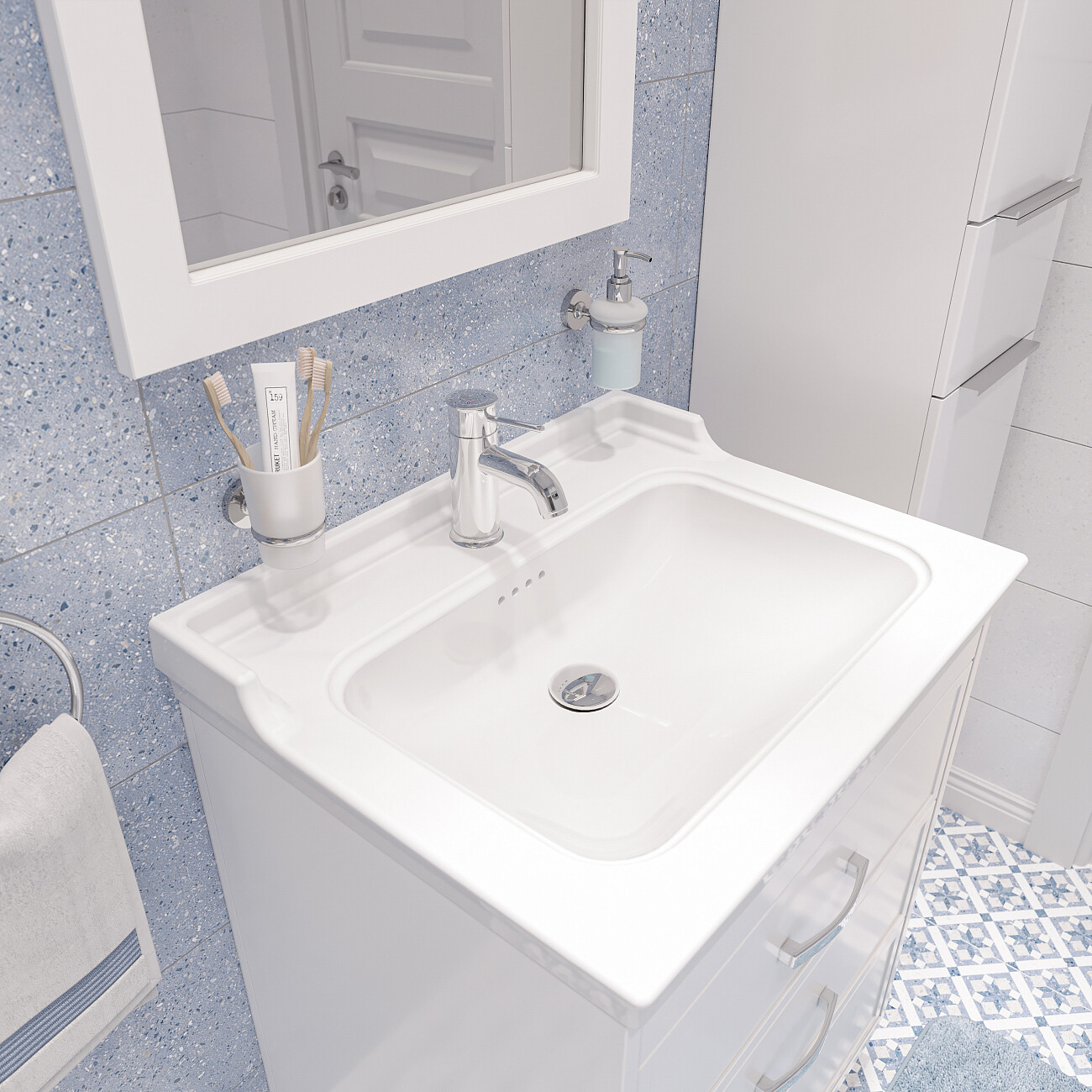 Раковина мебельная фарфоровая 65 см белая Stworki Valarte - изображение 3