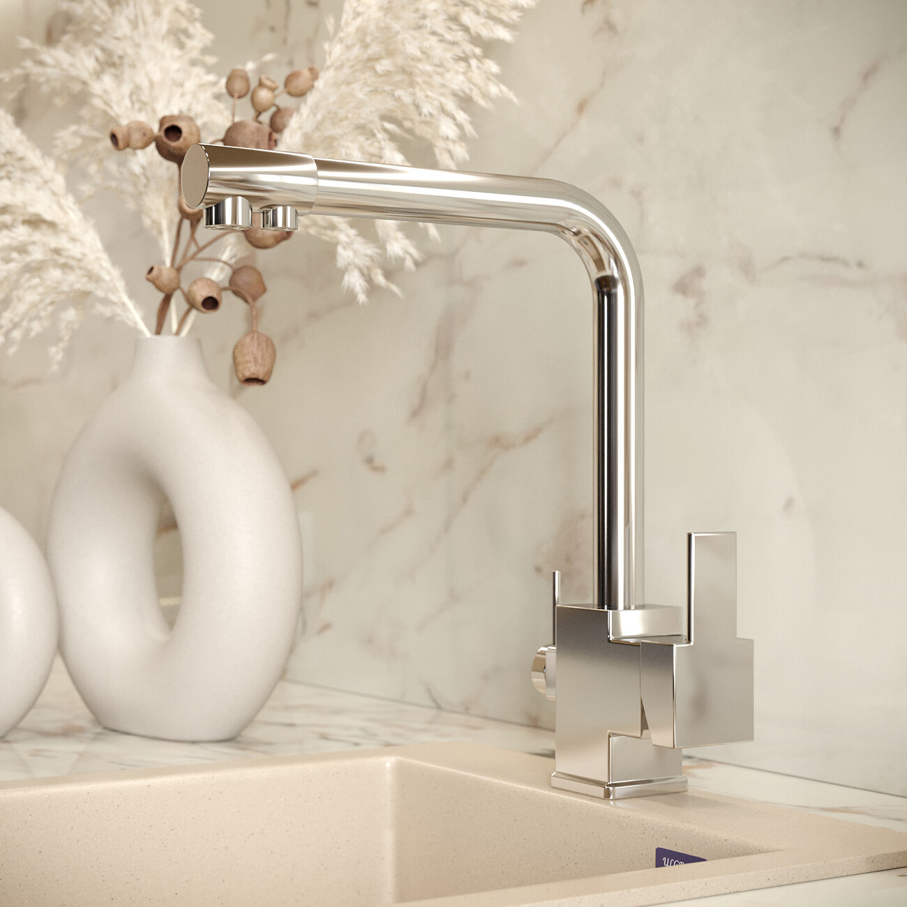 Смеситель для кухни с изливом для фильтрованной воды хром Mega Life MG-TK06 - изображение 6