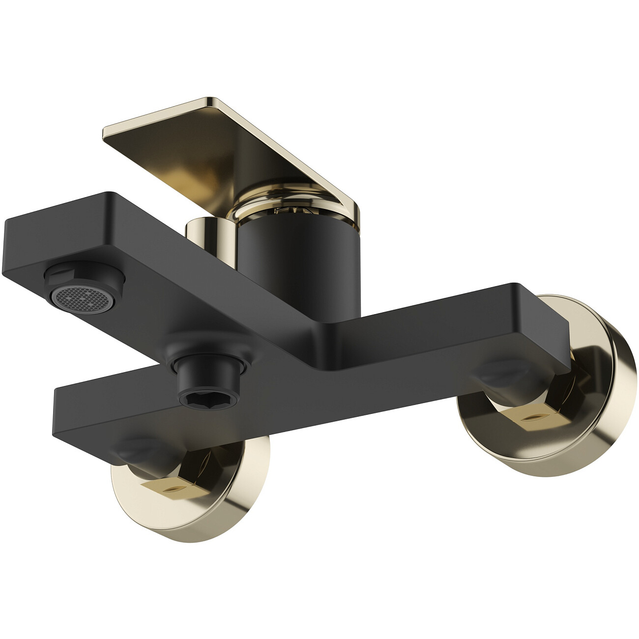 Смеситель для ванны с душем настенный черный, золотой Stworki "Олланд" S01100BG - изображение 8