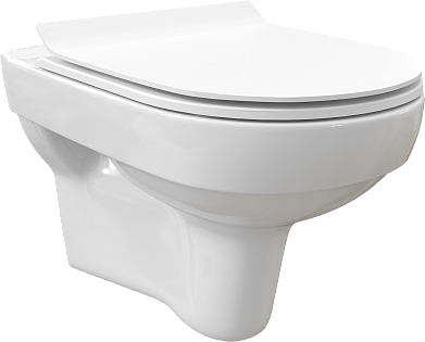 Унитаз подвесной безободковый белый Stworki &quot;Хельсинки&quot; Clean On DPL EO slim 63429
