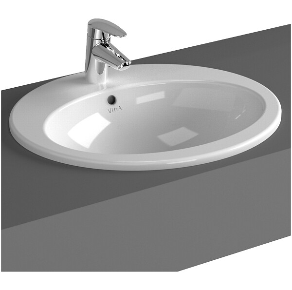 Раковина накладная фарфоровая овальная 48253 см белая Vitra S20 5468B003-0001 - изображение 1