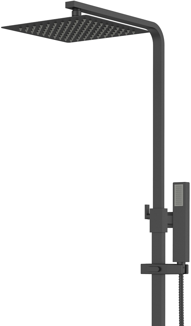 Душевой комплект с верхним душем и смесителем для ванны и душа черный Stworki "Нюборг" NU-04b - изображение 6