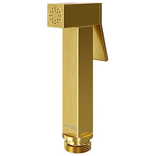 Лейка для гигиенического душа квадратная с настенным держателем матовое золото Wasserkraft A213