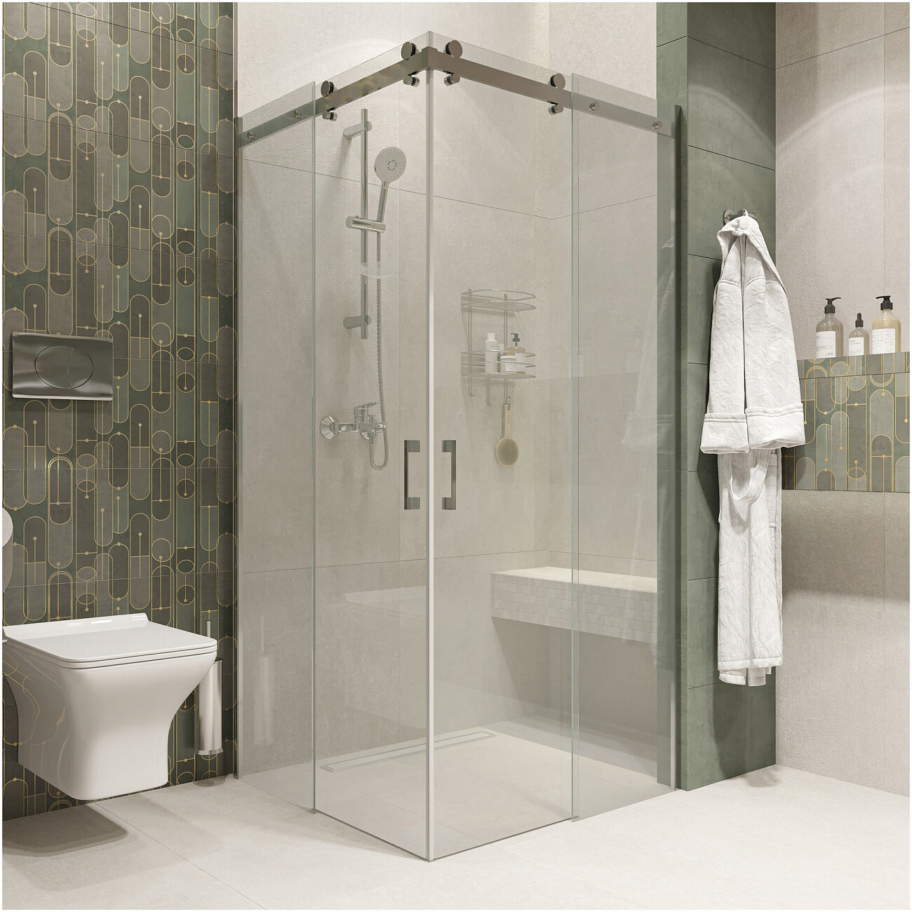 Душевой уголок квадратный 90х90 см хром Stworki "Копенгаген" DS-KOP-90х90-CR - изображение 2