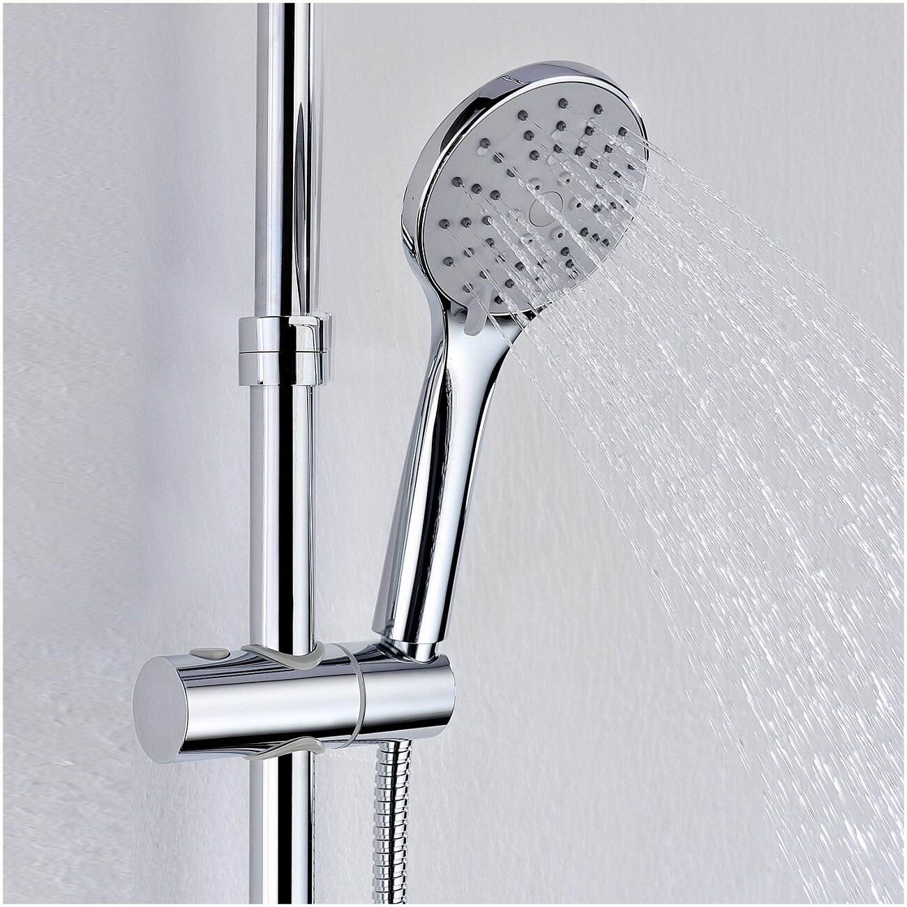 Душевая стойка с верхним душем и держателем хром Wasserkraft A066 - изображение 5