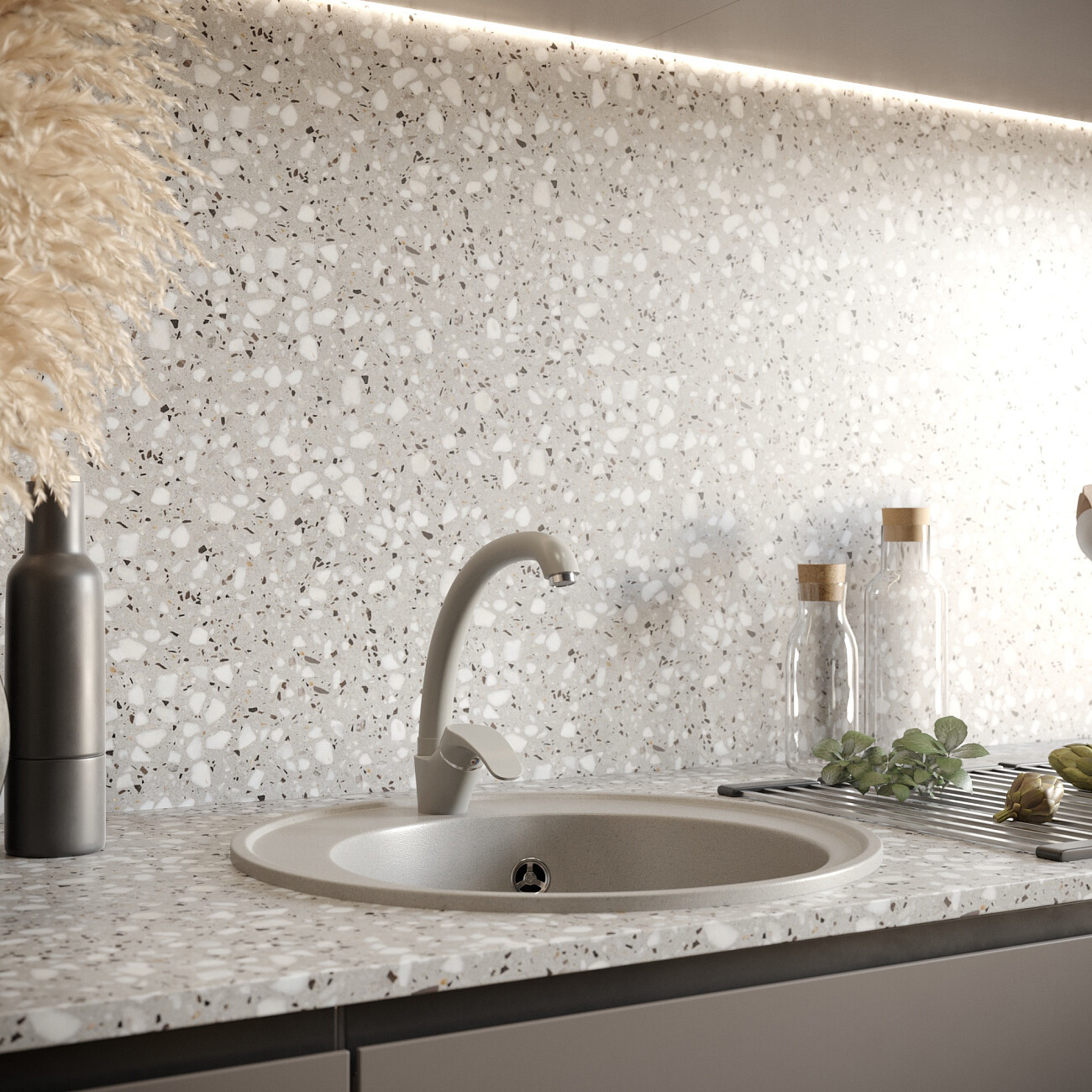 Мойка кухонная платина Domaci "Солерно" DN 485-04 - изображение 4