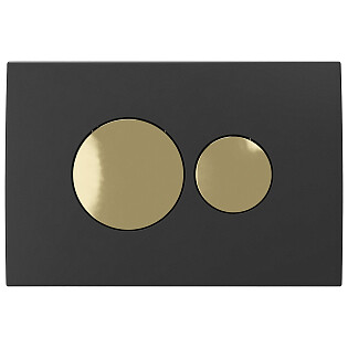 Кнопка смыва для унитаза Creto Snap черная матовая, золотая глянцевая 2.0 KL-CR-751-4