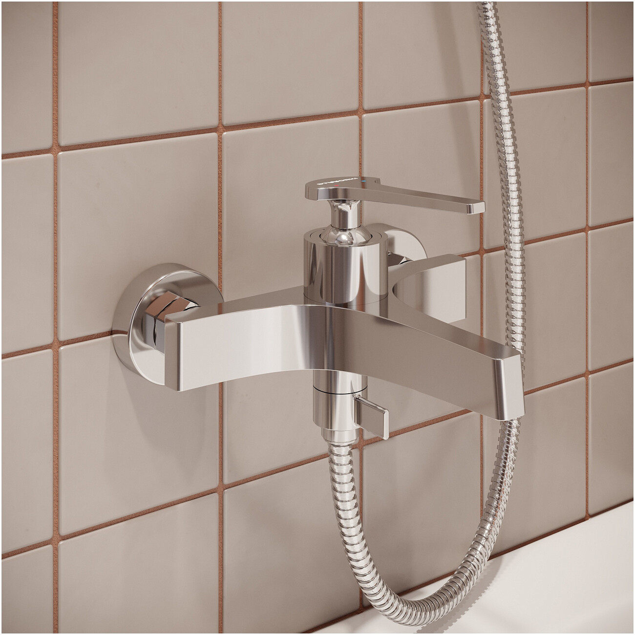 Смеситель для ванны с душем настенный хром Stworki "Аулум" S06100CR - изображение 5