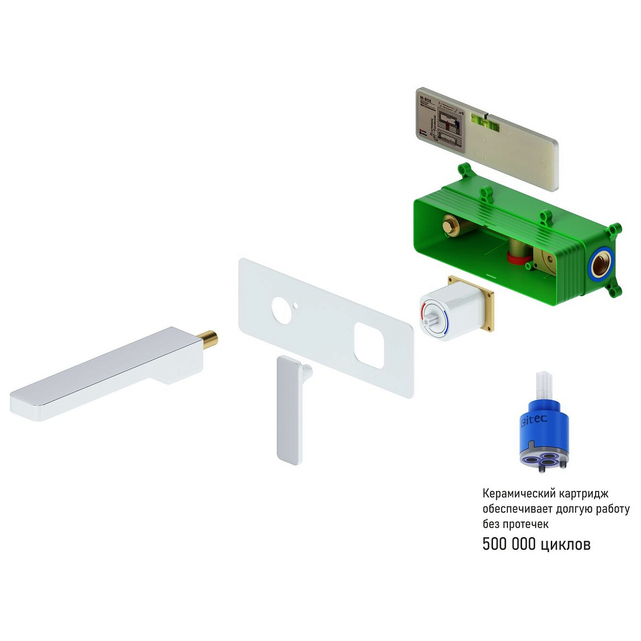 Смеситель для раковины встроенный белый, хром Timo Torne 4371-00-16SM - изображение 3