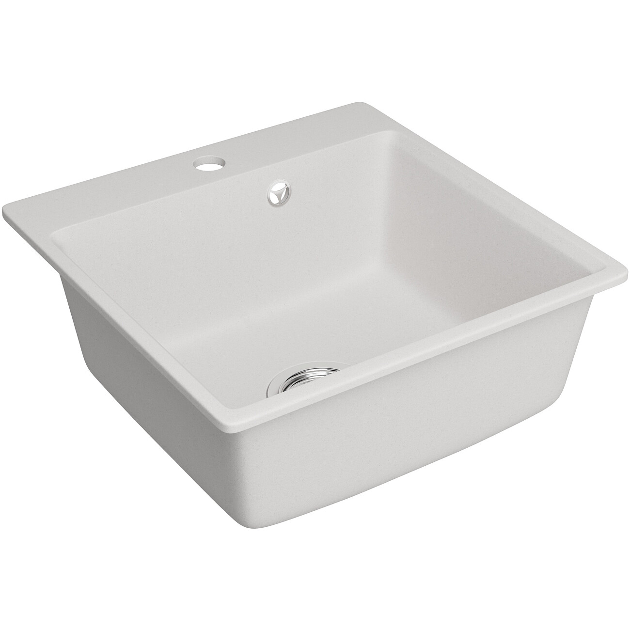 Мойка кухонная из искусственного гранита квадратная белая Domaci "Верона" 44-44 белая - изображение 5