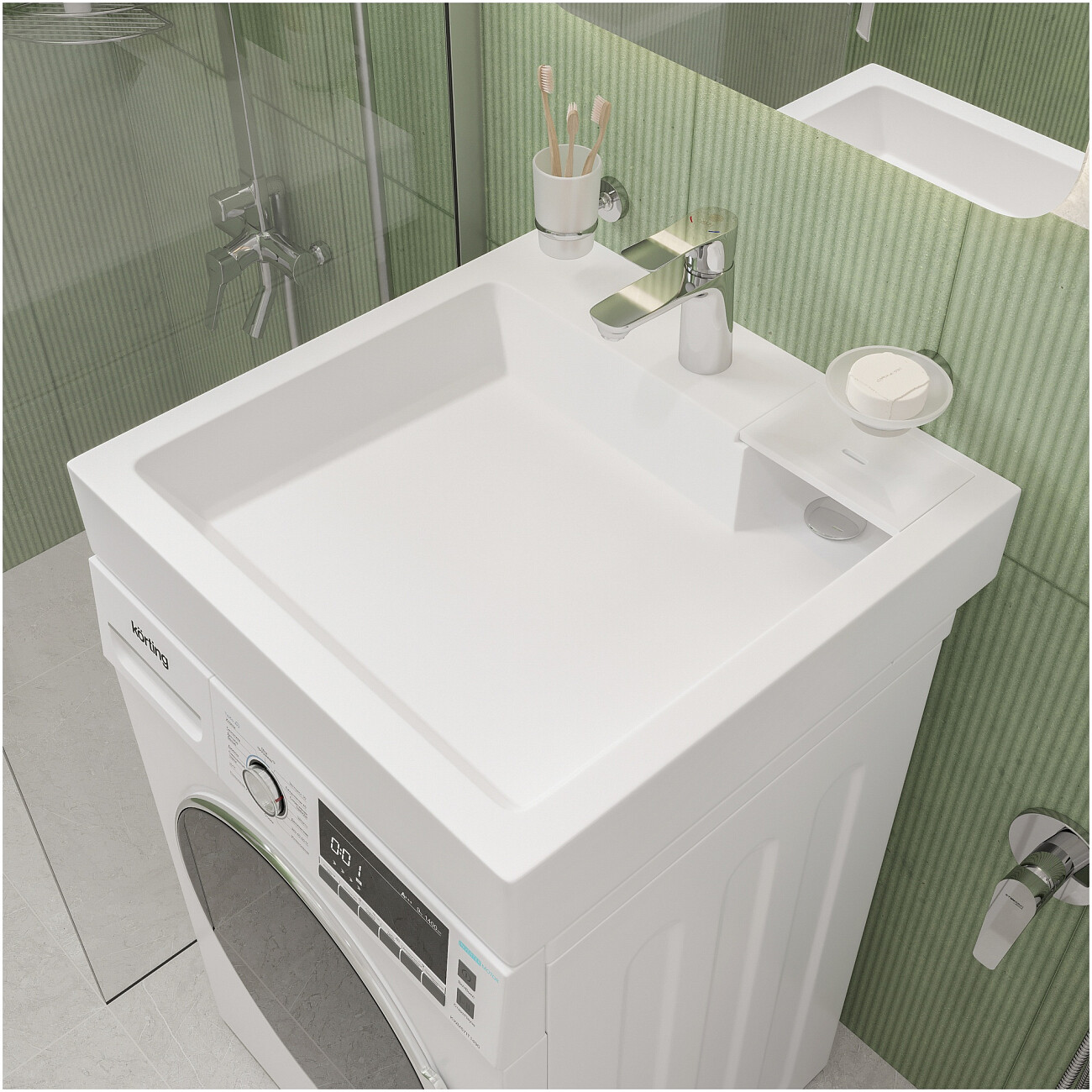 Раковина на стиральную машину 60х60 см белая Diwo "Углич" RnDUL-60 - изображение 4