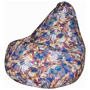 Кресло-мешок классическое L ткань жаккард, синее "Магеллан"