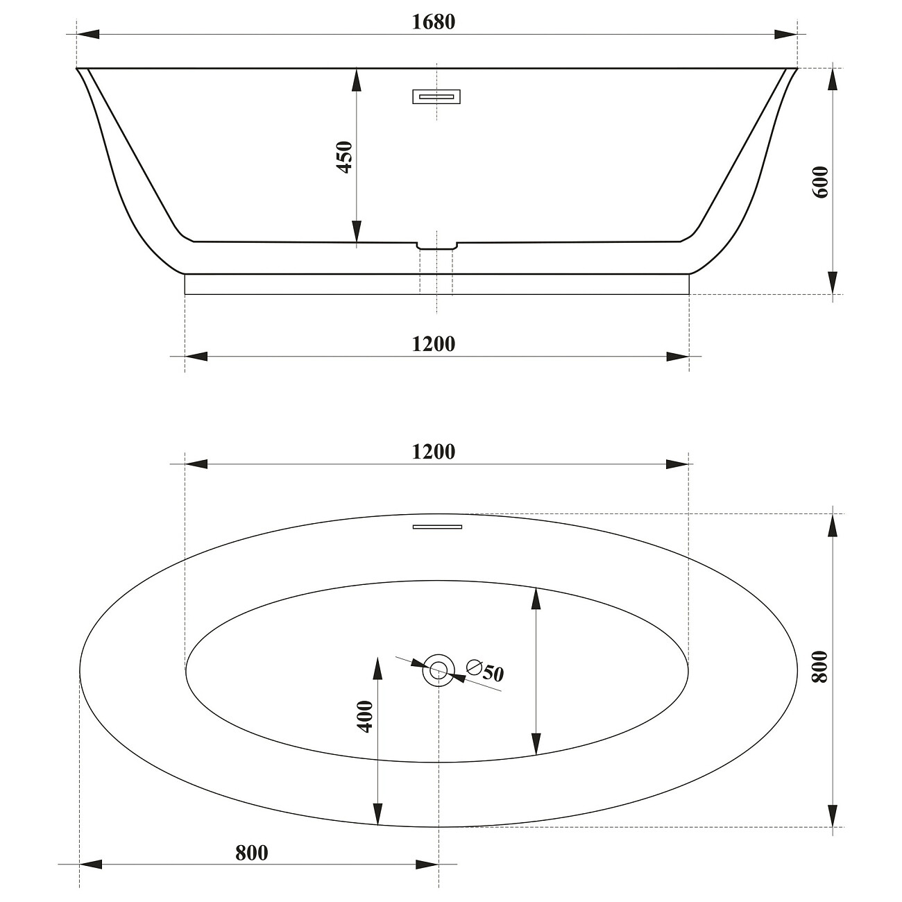 Ванна акриловая отдельностоящая черная матовая Ceruttispa Greta 170 GMB CT10878 - изображение 5