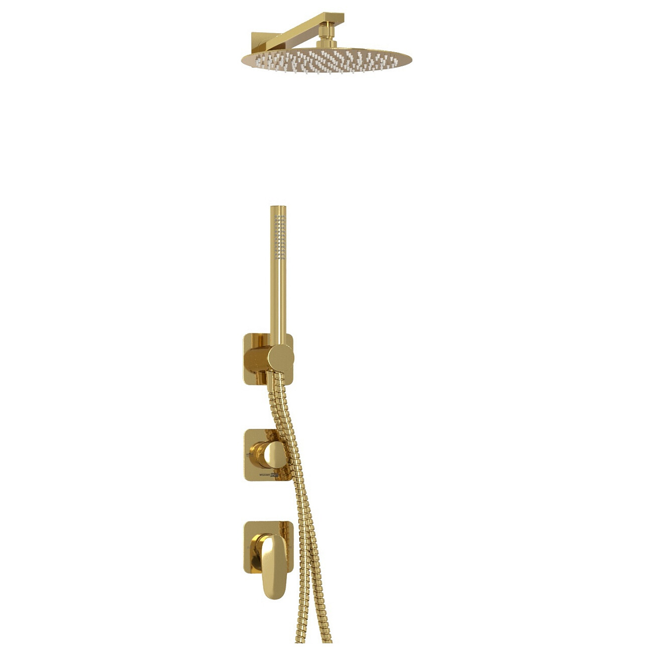 Душевой комплект с верхним душем и смесителем золотой Wasserkraft A2151.277.183.208.280.197.281 - изображение 5