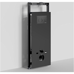 Инсталляция для унитаза с кнопкой смыва черной Wasserkraft Salm 27TLT.010.ME.BL.MB02