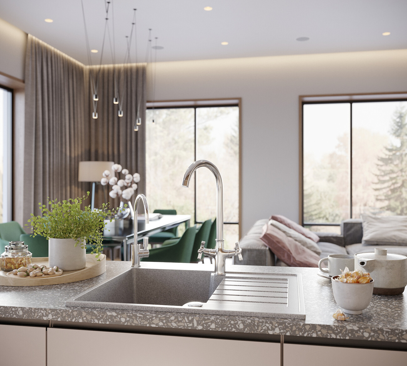 Мойка кухонная серая Domaci "Бьелла" DMC-17K-310 - изображение 3