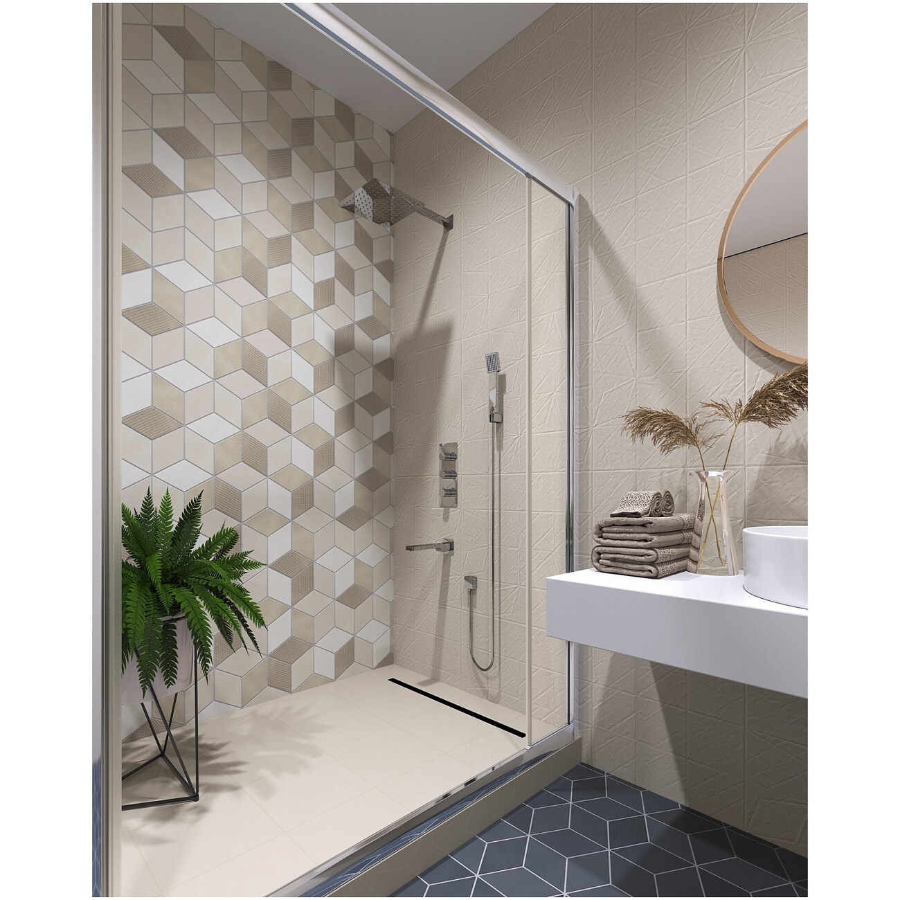 Душевой комплект встроенный с термостатом и тропическим душем хром Timo Petruma SX-5149-00SM - изображение 2