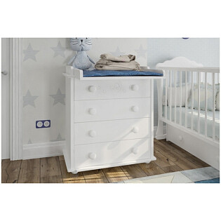 Комод деревянный с 4 ящиками белый "Амалия"