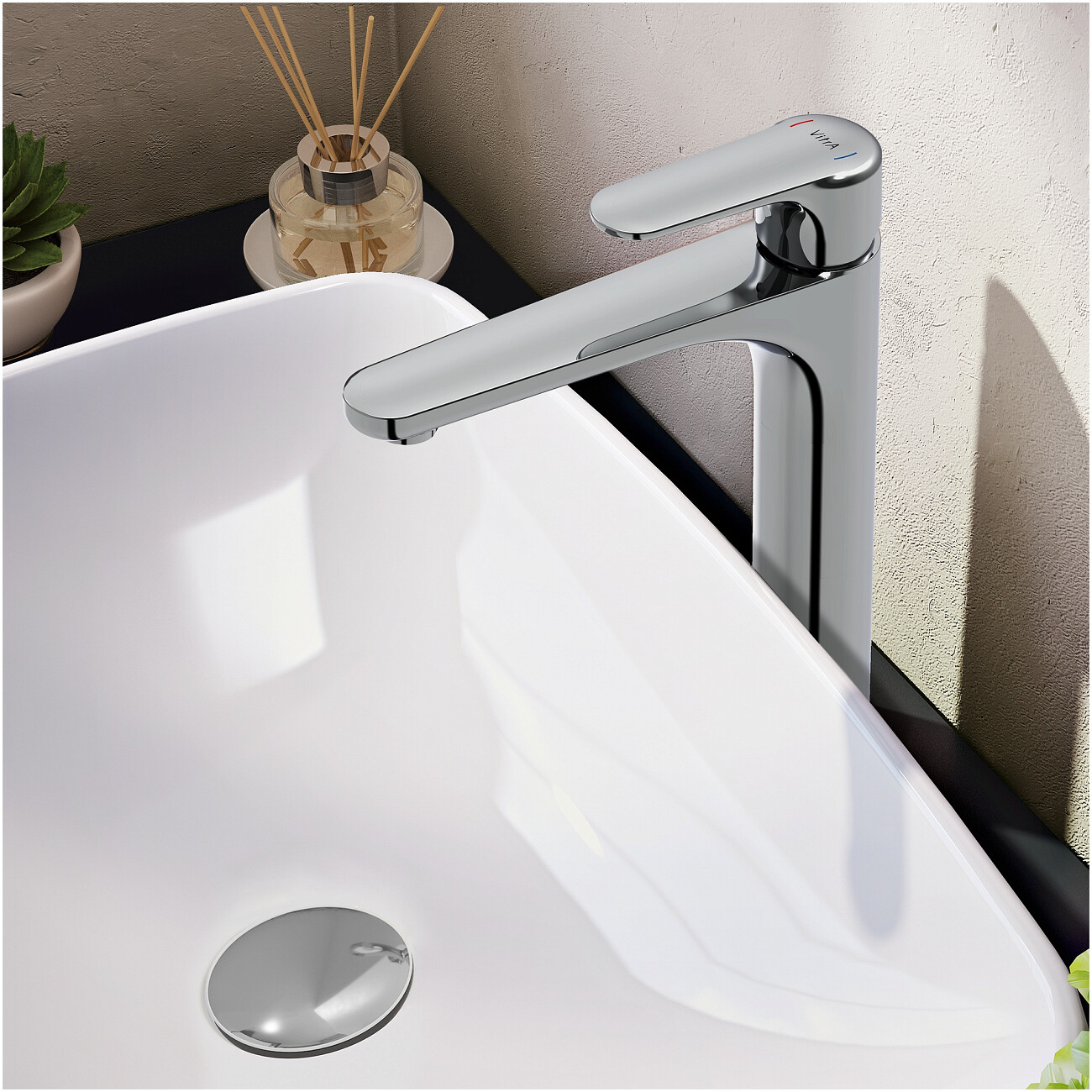 Смеситель для раковины однорычажный хром Vitra Root Round A42707EXP - изображение 2