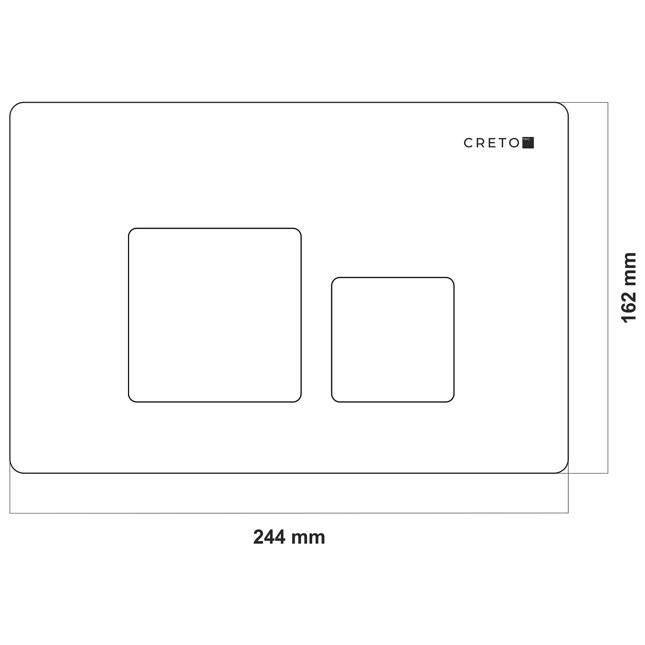 Клавиша смыва для унитаза настенная 16х24,4 см белая Creto Snap 1.5 KL-CR-1.5-WH - изображение 2