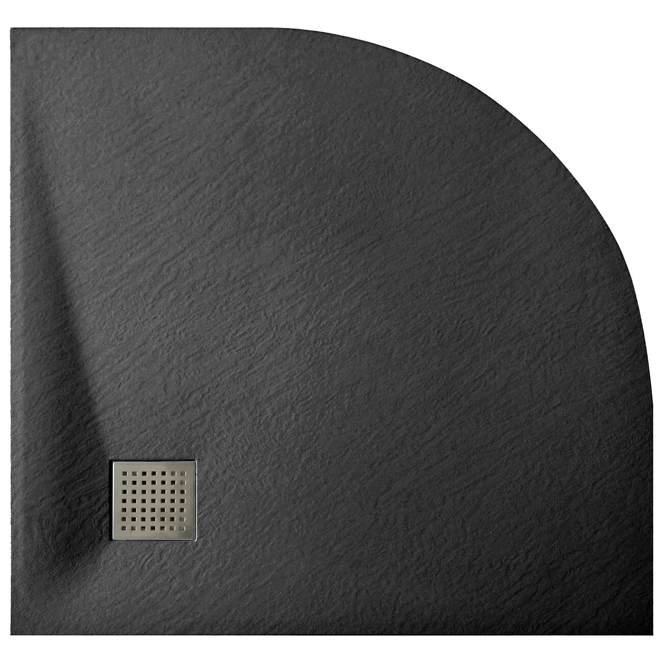 Душевой поддон из стеклопластика четверть круга 90х90 см черный Wasserkraft Elbe 74T01 - изображение 2