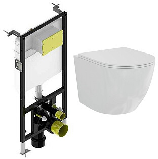 Унитаз белый Creto Cer C1 Plus с инсталляцией Bocchi 8010-1000 T02-2113 1001-002Cer-C1W-1