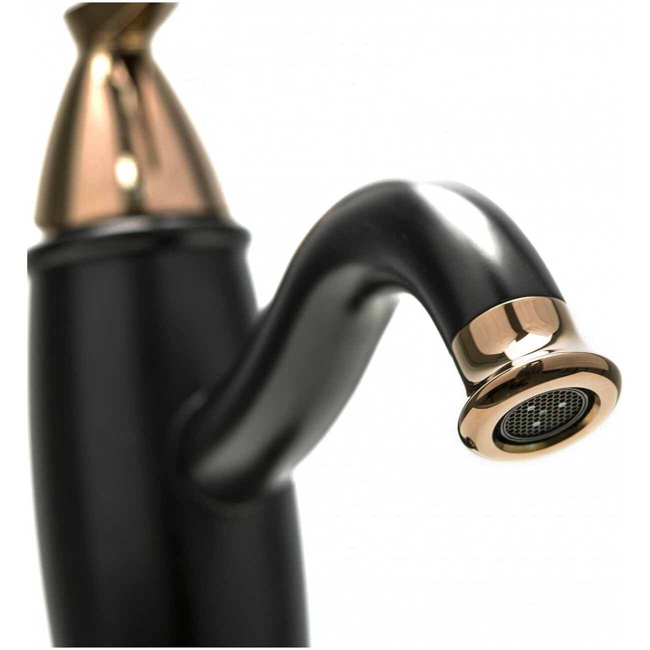 Смеситель для раковины черный, розовое золото Lemark Prime LM6106BRG - изображение 3