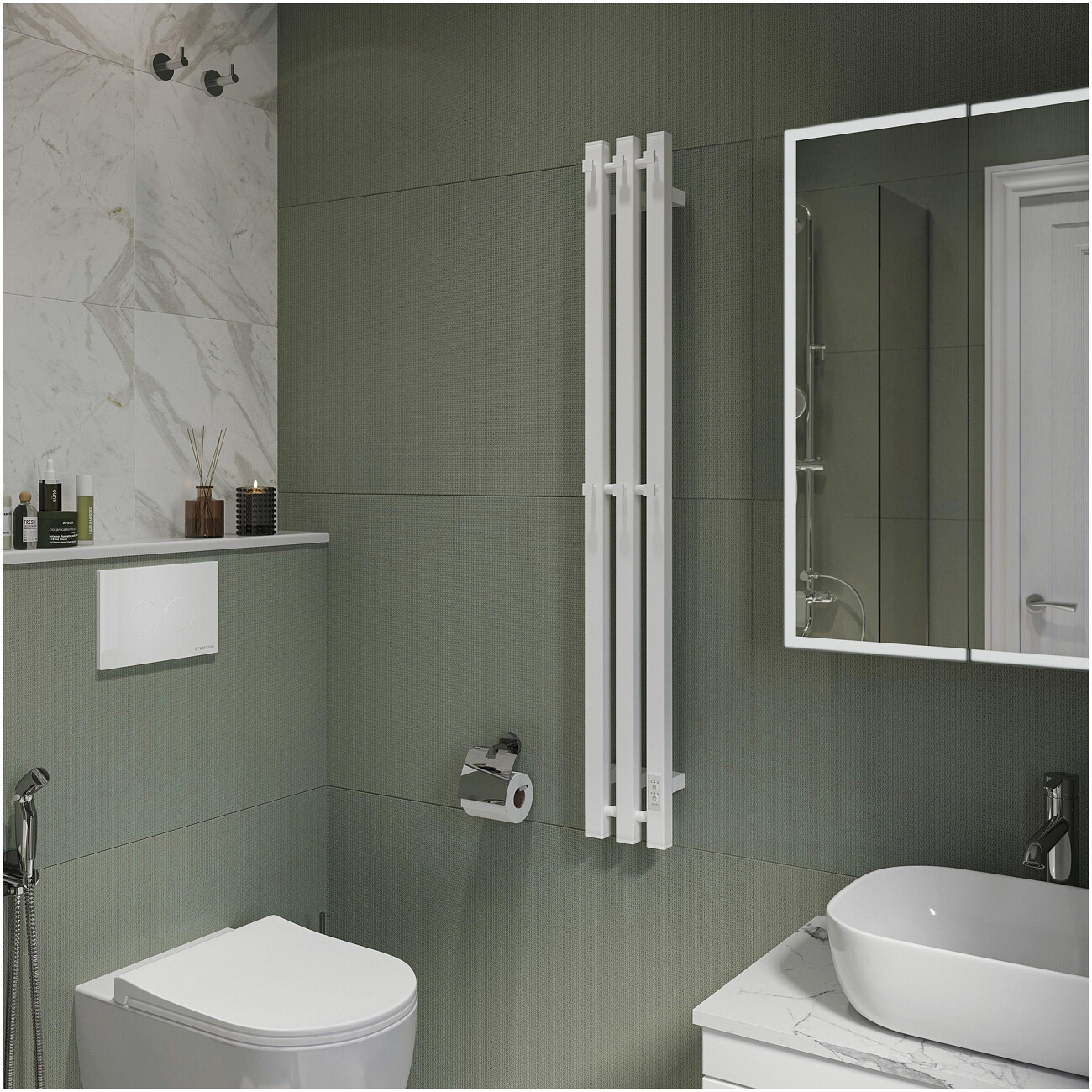 Полотенцесушитель электрический 120х15 см белый Ewrika "Пенелопа" P3 4657812417746 - изображение 4