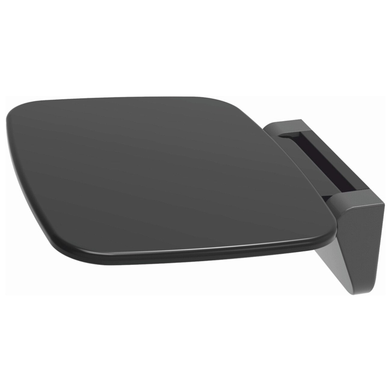 Сиденье настенное пластиковое для душевой кабины 27,5х35 см черное Wasserkraft SS402 - изображение 2