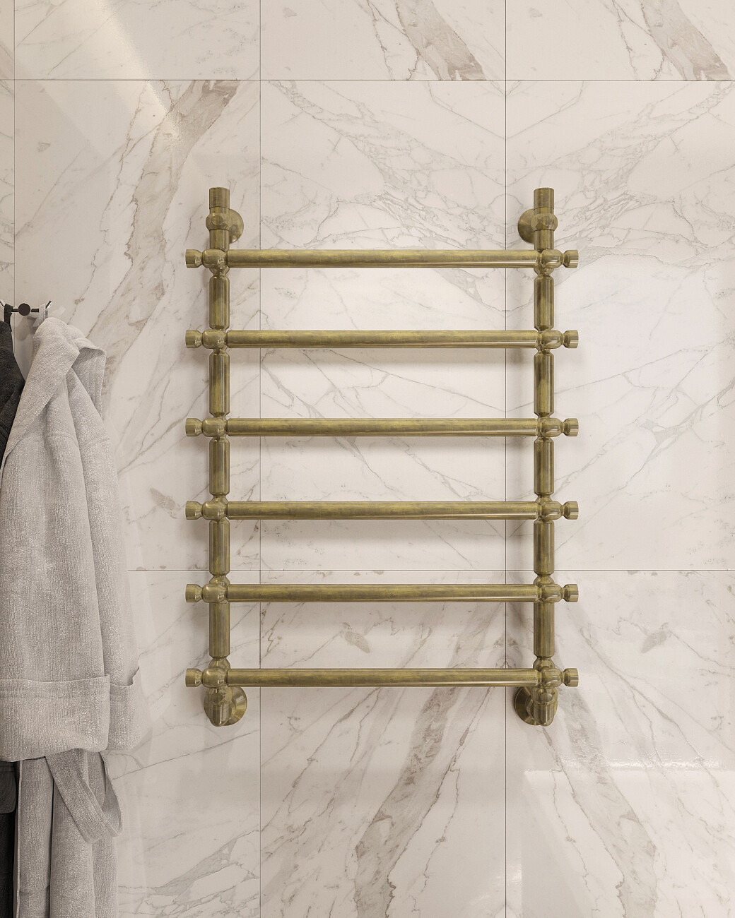 Полотенцесушитель водяной 80x50 см состаренная бронза Ewrika "Медея B3" - изображение 3