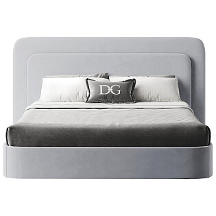 Кровать двуспальная 160х200 серая Cascade