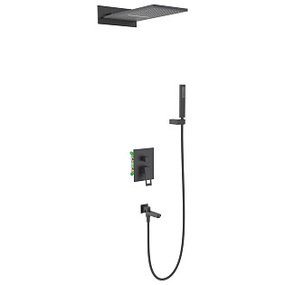 Душевой комплект встроенный с тропическим душем черный Timo Briana SX-7119-03SM