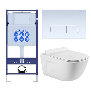 Унитаз Aquatek &quot;Дива&quot; AQ2012-00 с инсталляцией Standard INS-0000012, с кнопкой KDI-0000013