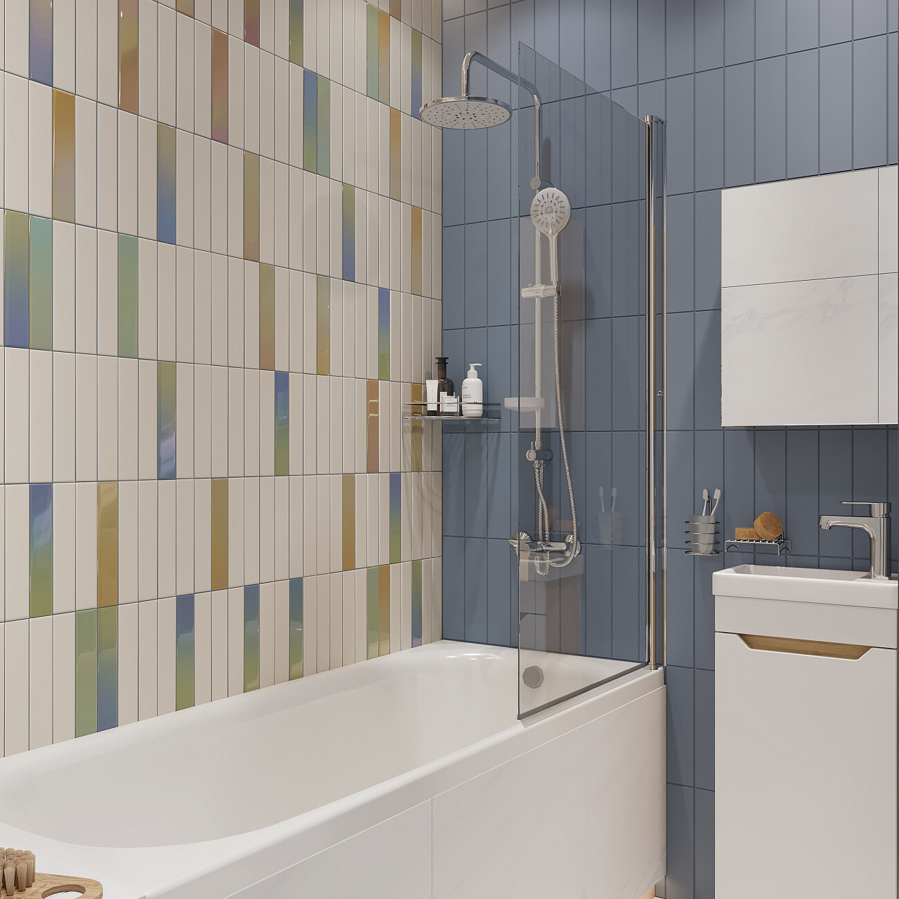 Душевая стойка с верхним душем и мыльницей хром Stworki "Ноттвиль" NO-08cr - изображение 7