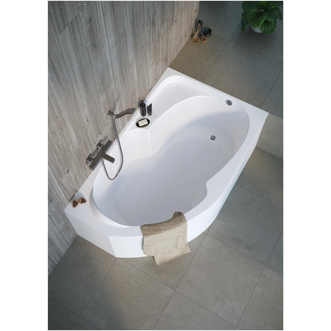 Ванна акриловая угловая правая 100х160 см белая Creto Doris 14-160100R - изображение 7