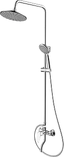 Душевой комплект с тропическим душем и смесителем для ванны хром Diwo &quot;Новгород&quot; DW-NOV-75-000