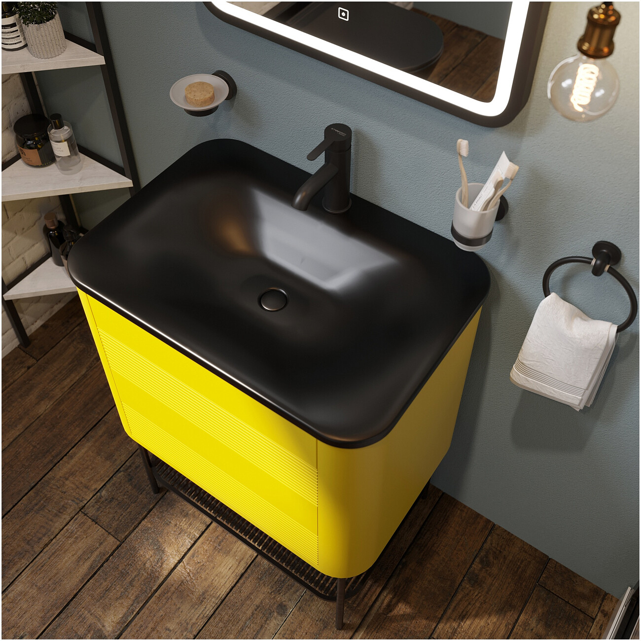 Смеситель для раковины однорычажный черный Stworki "Стокгольм" HFSG02130 - изображение 9