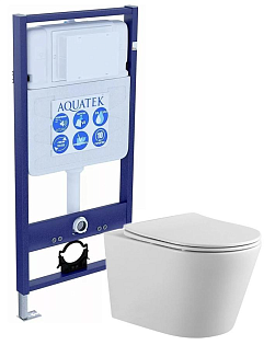 Унитаз подвесной белый Aquatek &quot;Вега&quot; AQ1905-00 с инсталляцией Standard INS-0000012