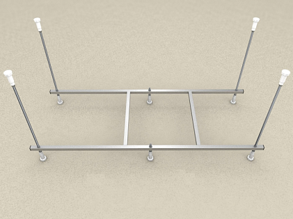 Каркас для ванны алюминиевый прямоугольный 70х130 см хром Aquatek &quot;Мия 130&quot; KAR-0000054