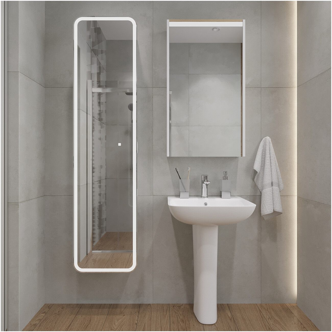 Раковина подвесная керамическая с пьедесталом 40х50 см белая Stworki "Дублин" - изображение 3