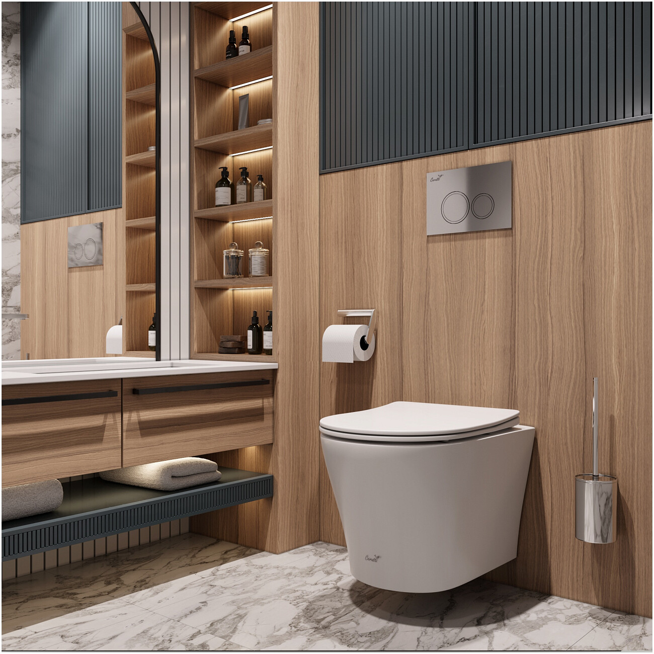 Унитаз подвесной безободковый белый матовый Cerutti SPA Adige Aria MW CT9245 - изображение 2