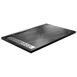 Душевой поддон из искусственного камня 90х140 см черный мрамор Wasserkraft Neime 19T36
