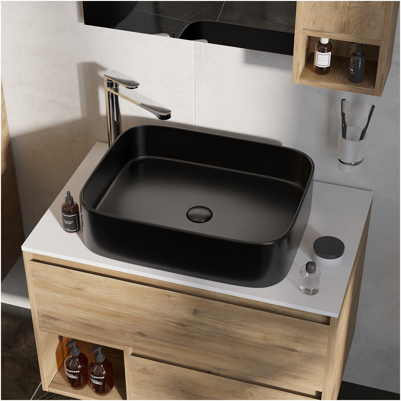 Накладная раковина 39х50 см белая Stworki "Ольборг" S20410BK - изображение 5