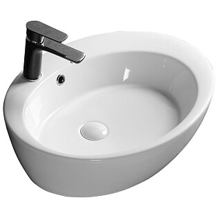 Раковина накладная фарфоровая овальная 47х60 см белая Cerutti SPA CR7026A
