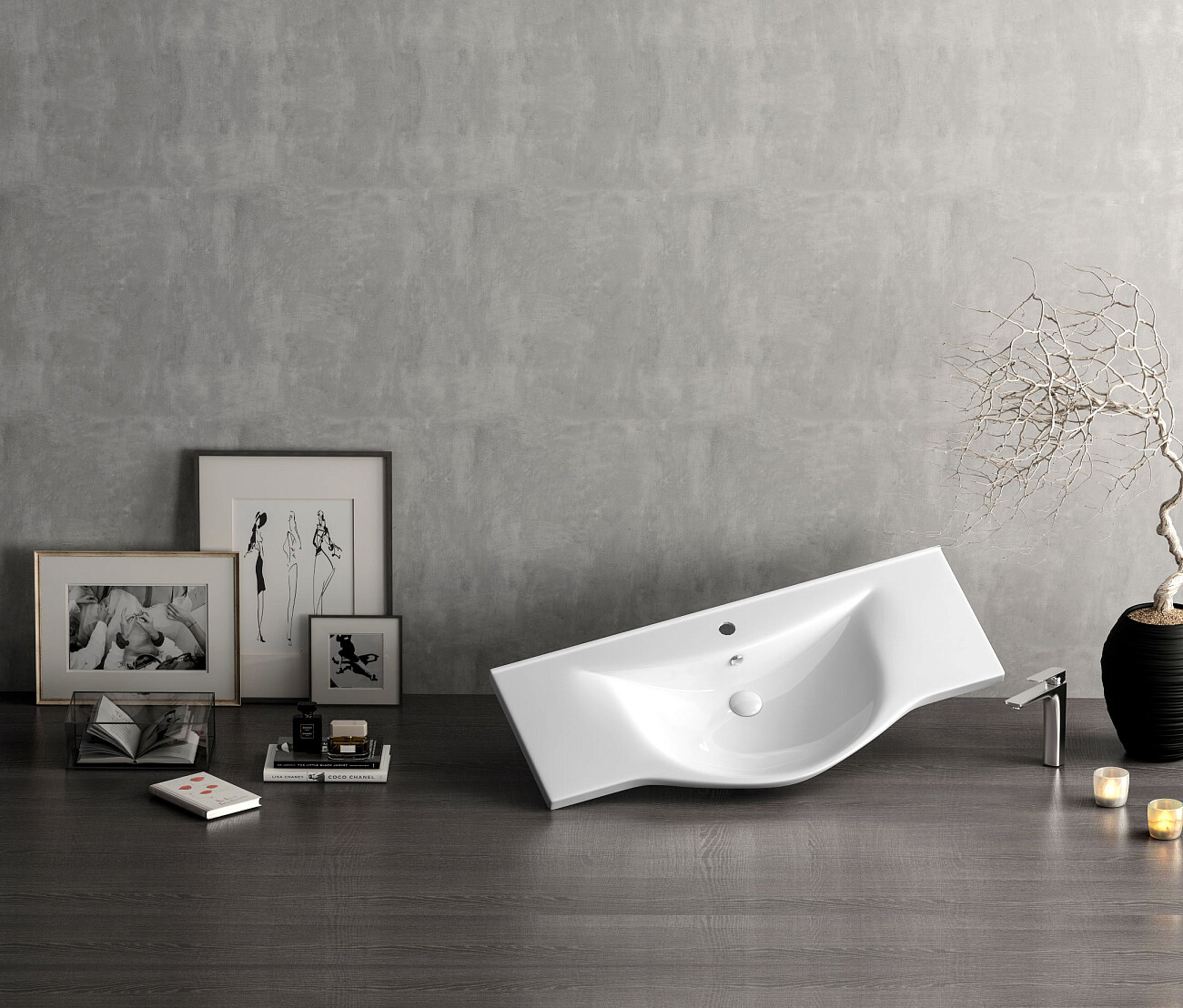 Раковина накладная керамическая прямоугольная 47х100 см белая Stworki 10100-KL - изображение 3