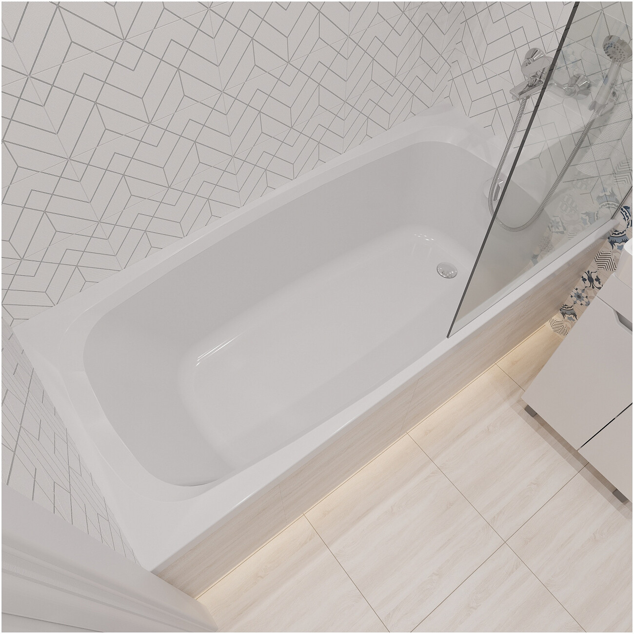 Ванна акриловая 75х160 см белая Diwo "Дмитров" Щ0000055170 - изображение 2