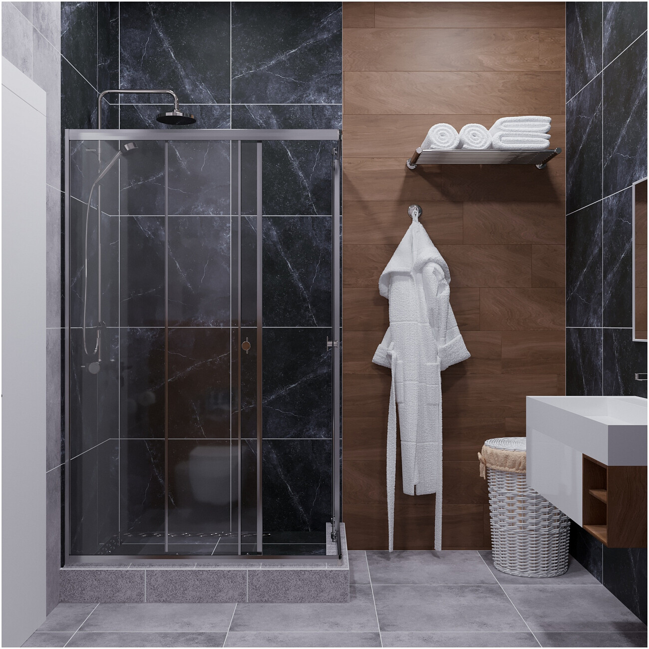 Душевой уголок прямоугольный 80х120 см хром Diwo "Углич" Щ0000055592 - изображение 7